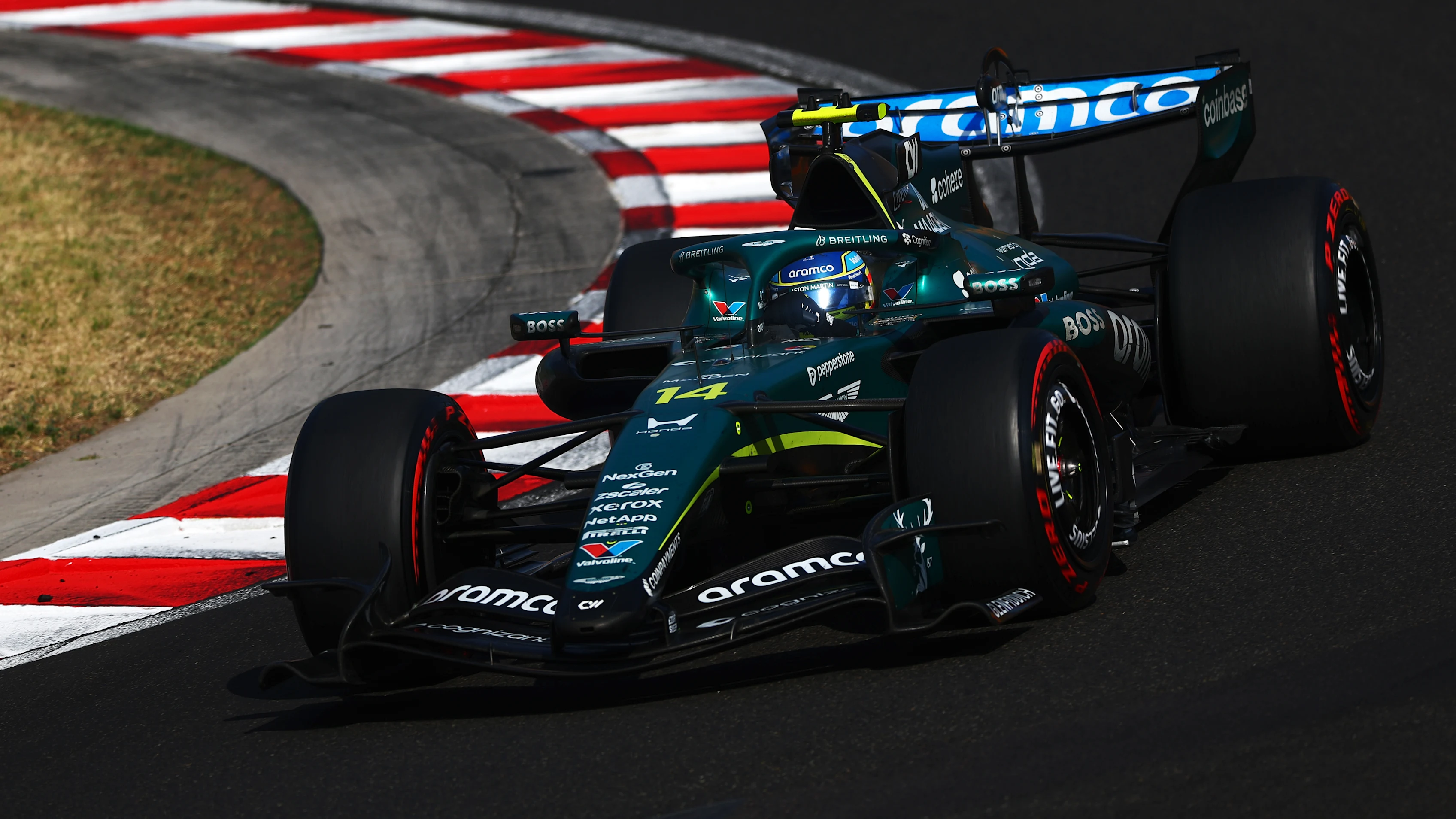 BUDAPEST, HUNGARY - JULY 26: Fernando Alonso of Spain driving the (14) Aston Martin F1 Team AMR26