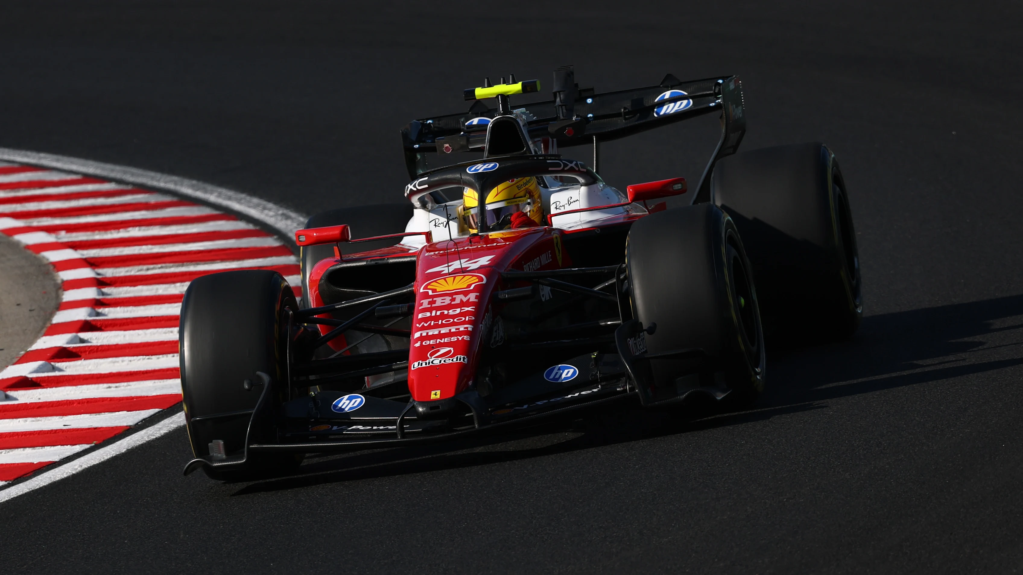 BUDAPEST, HUNGARY - JULY 24: Lewis Hamilton of Great Britain driving the (44) Scuderia Ferrari