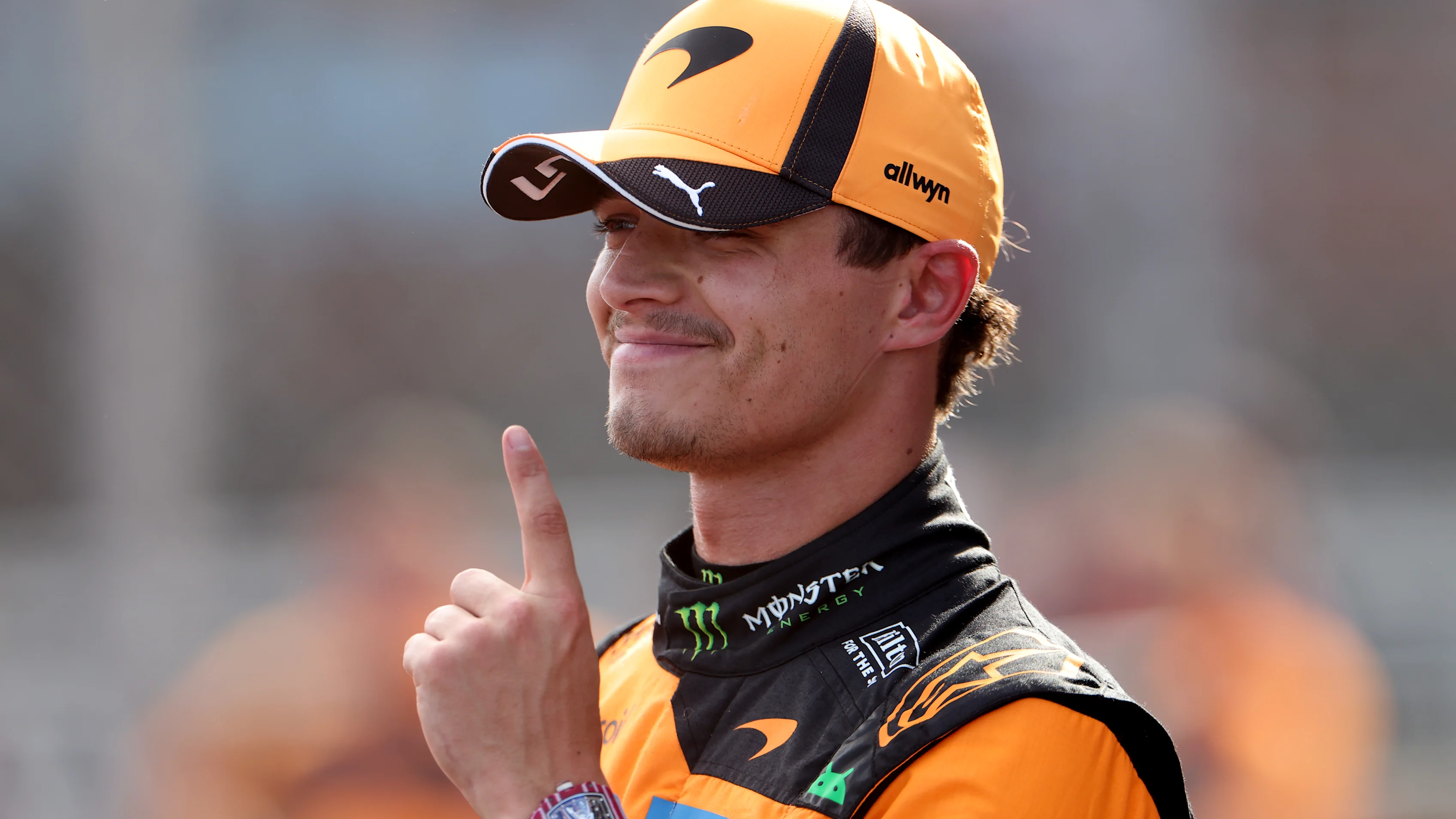 BUDAPEST, HUNGARY - JULY 25: Pole position qualifier Lando Norris of Great Britain and McLaren