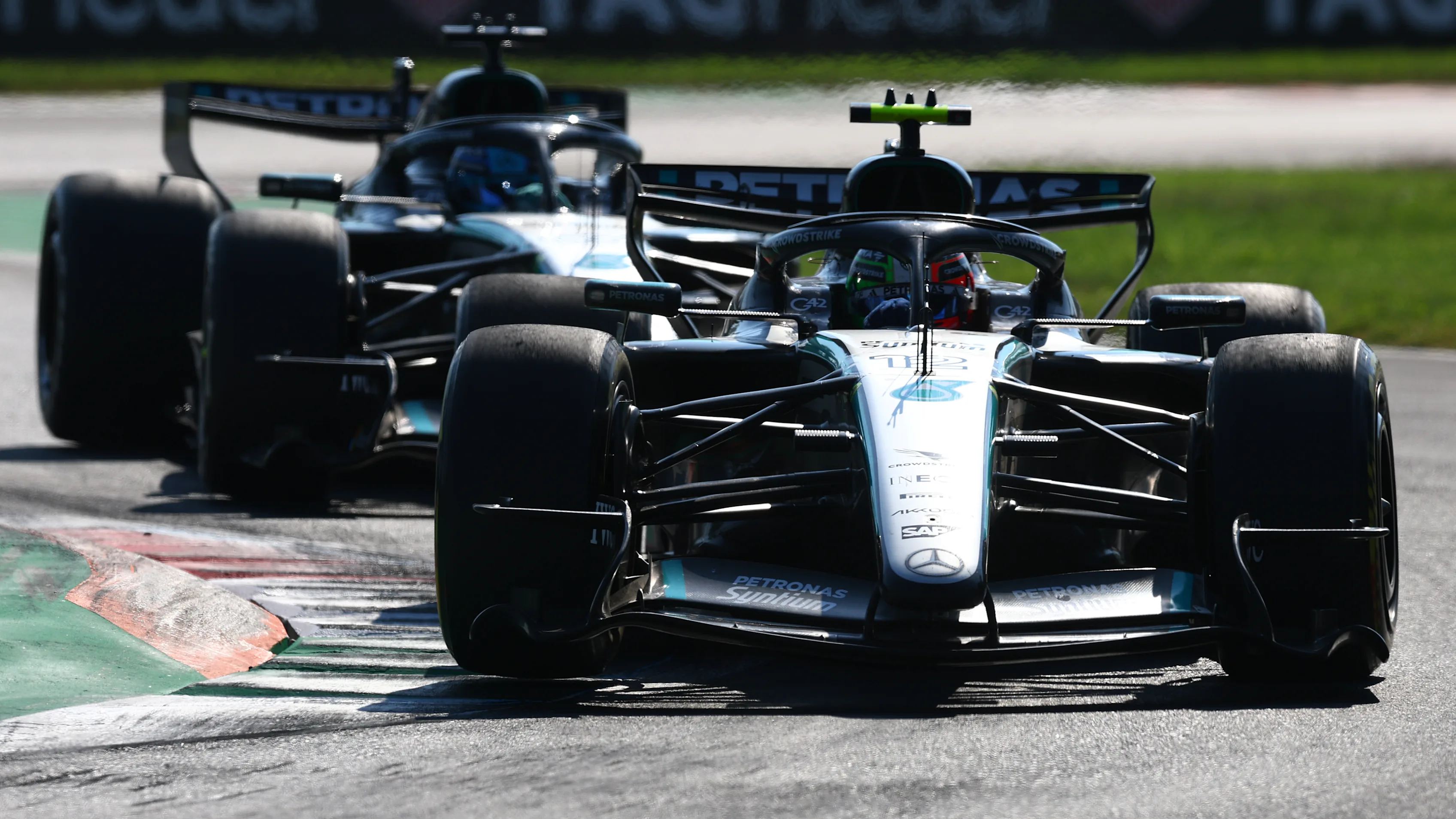 MONZA, ITALY - SEPTEMBER 06: Andrea Kimi Antonelli of Italy driving the (12) Mercedes AMG Petronas