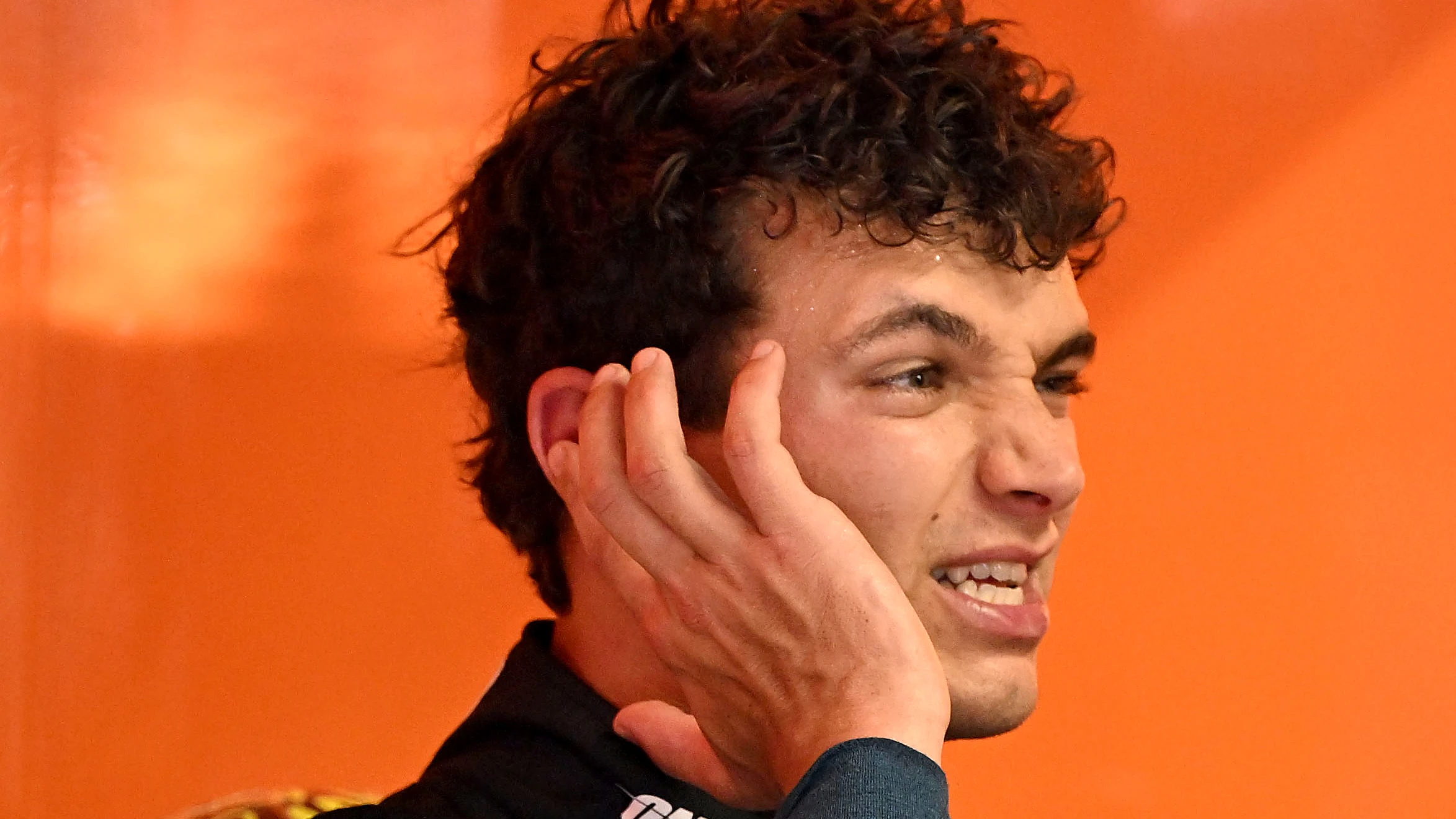 MONZA, ITALY - SEPTEMBER 04: Lando Norris of Great Britain and McLaren looks on in the garage