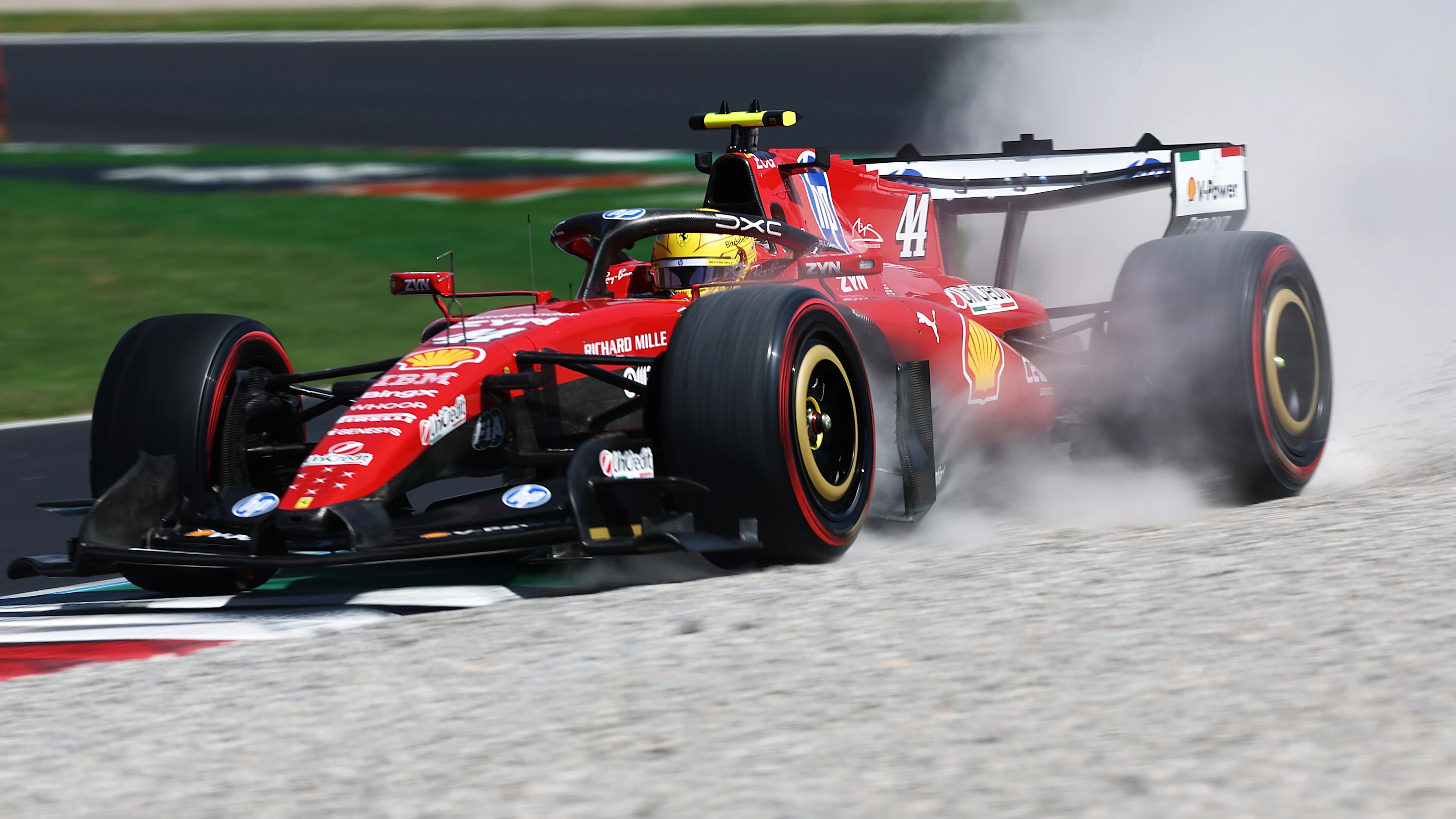 MONZA, ITALY - SEPTEMBER 05: Lewis Hamilton of Great Britain driving the (44) Scuderia Ferrari