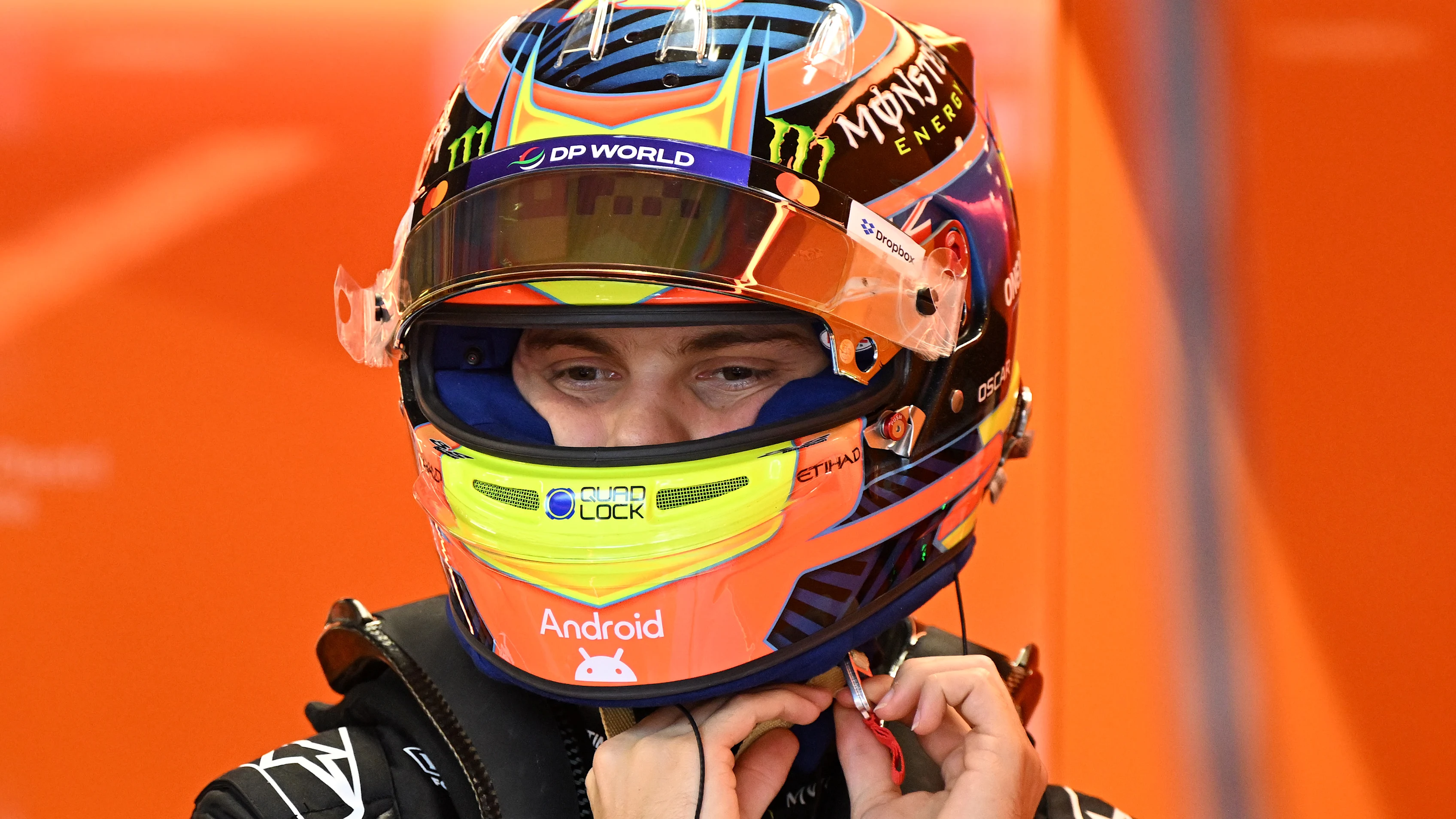 MONZA, ITALY - SEPTEMBER 05: Oscar Piastri of Australia and McLaren prepares to drive in the garage
