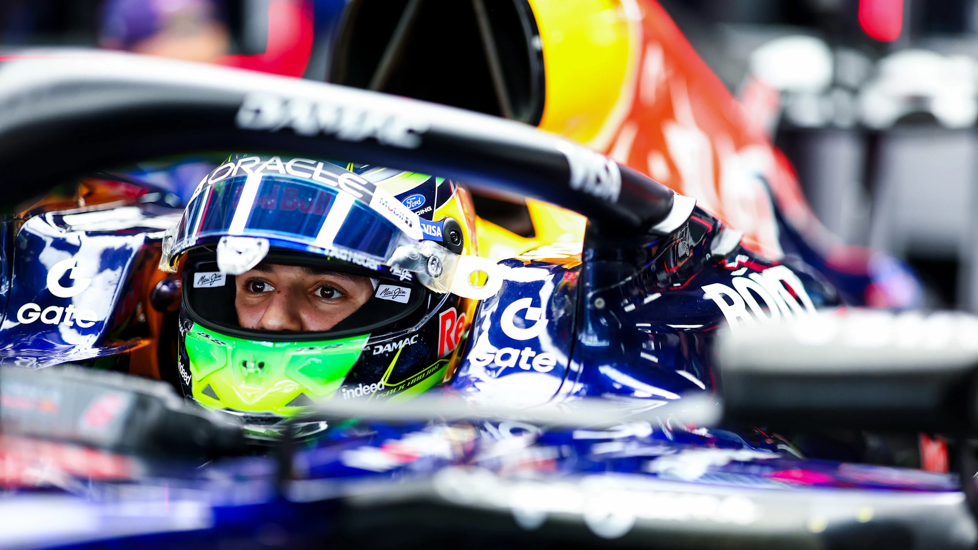 MEXICO CITY, MEXICO - OCTOBER 30: Isack Hadjar of France and Oracle Red Bull Racing prepares to
