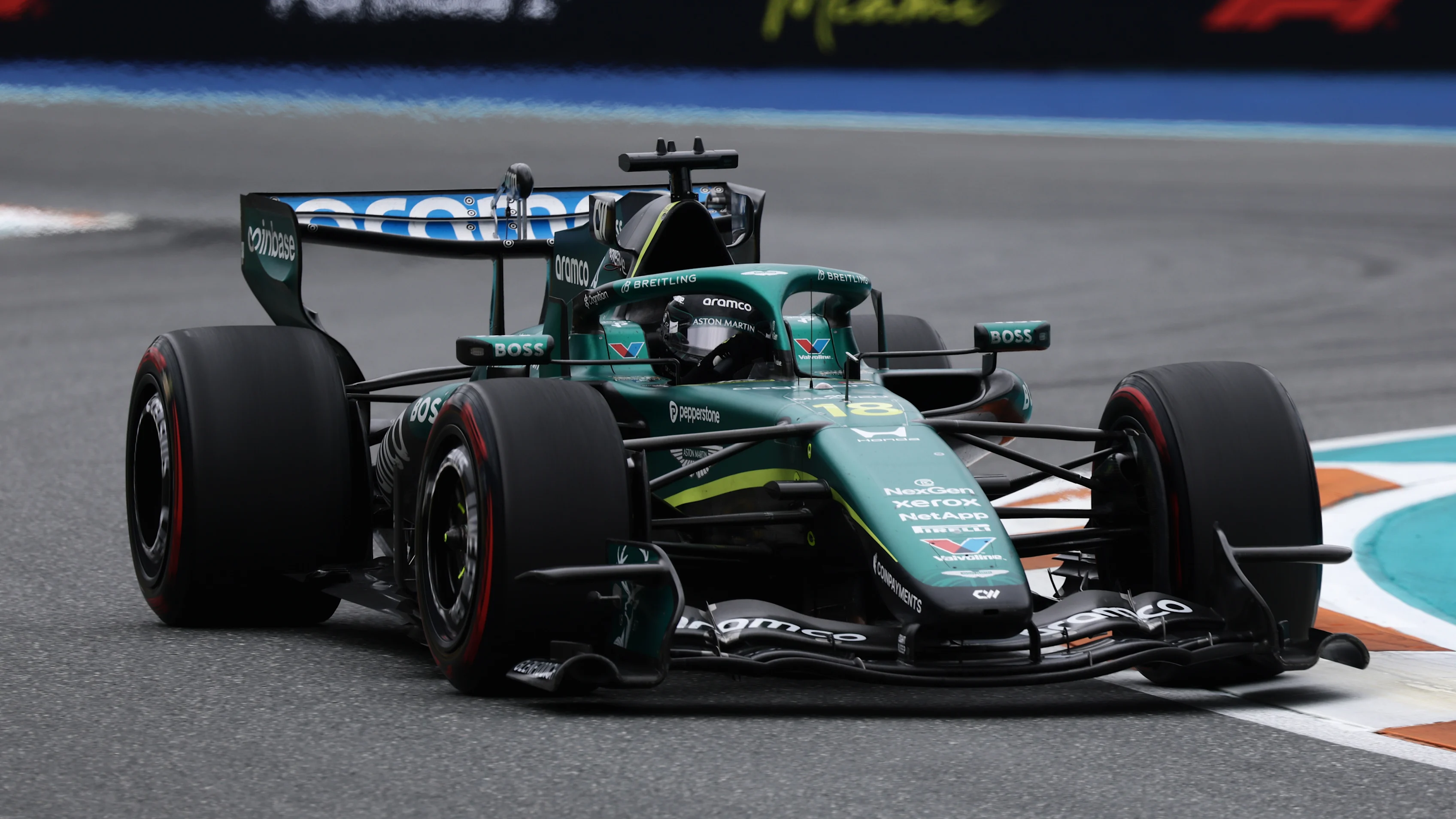 MIAMI, FLORIDA - MAY 03: Lance Stroll of Canada driving the (18) Aston Martin F1 Team AMR26 Honda