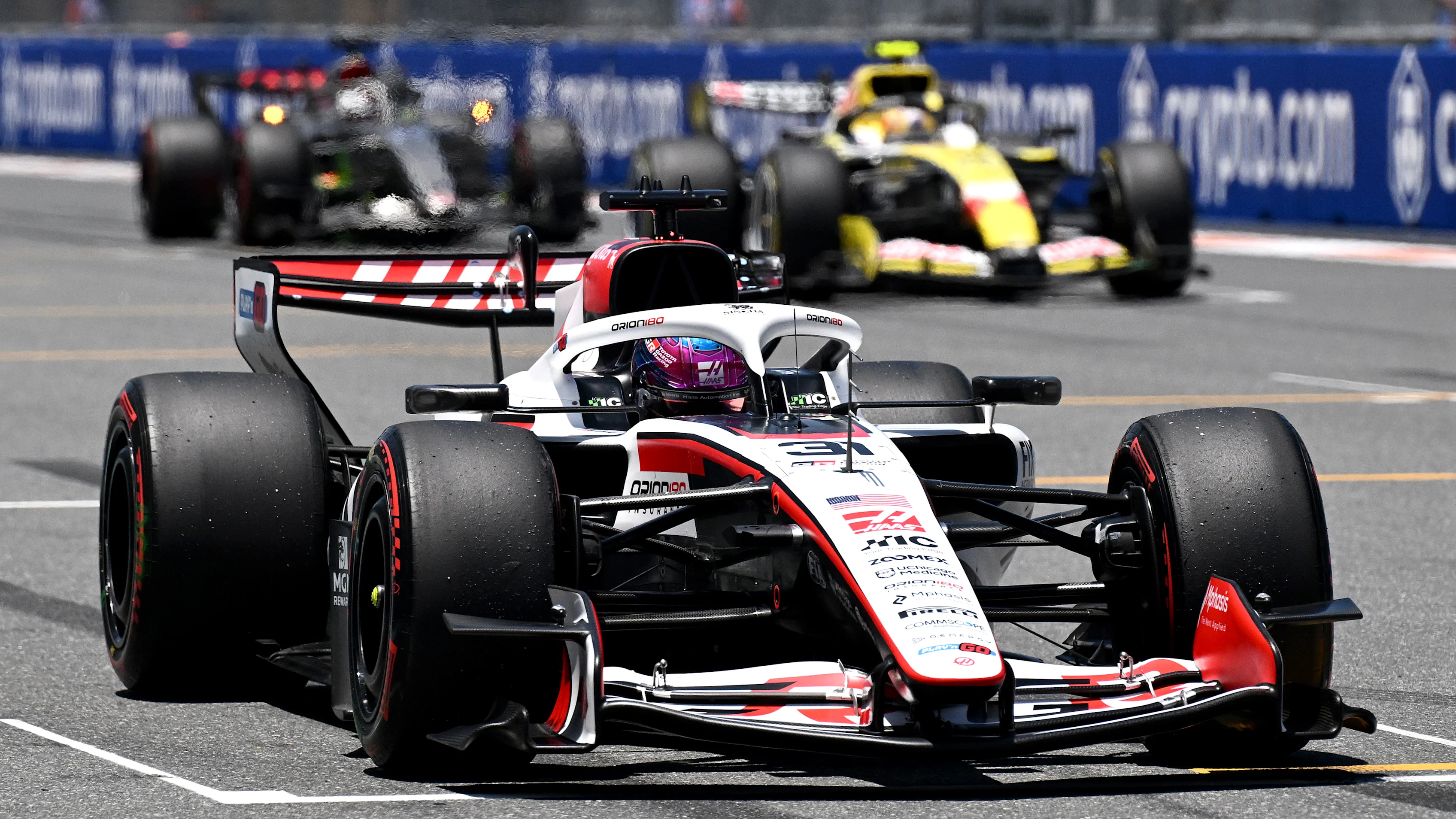 MIAMI, FLORIDA - MAY 01: Esteban Ocon of France driving the (31) Haas F1 VF-26 Ferrari on track