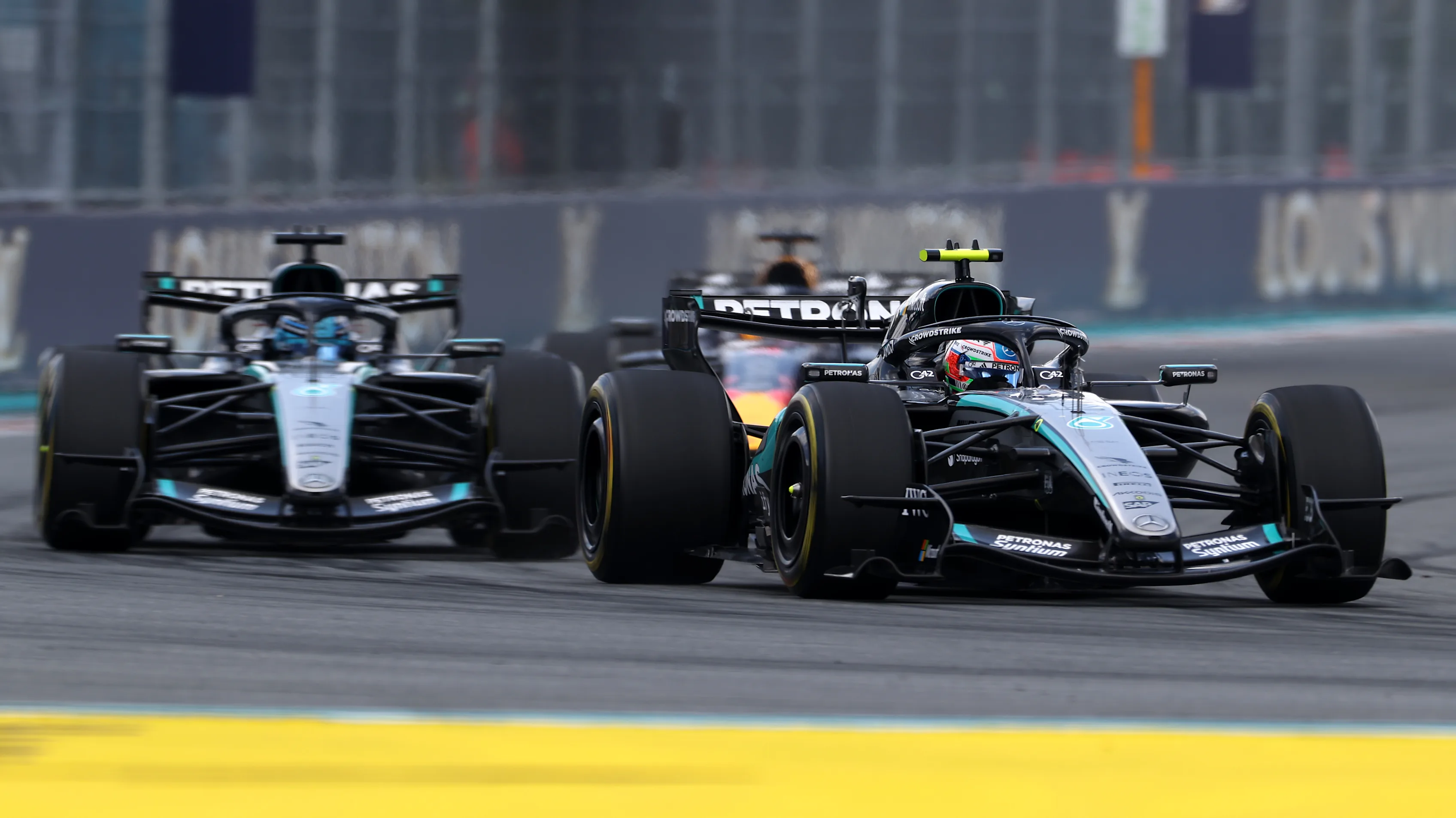 MIAMI, FLORIDA - MAY 02: Andrea Kimi Antonelli of Italy driving the (12) Mercedes AMG Petronas F1