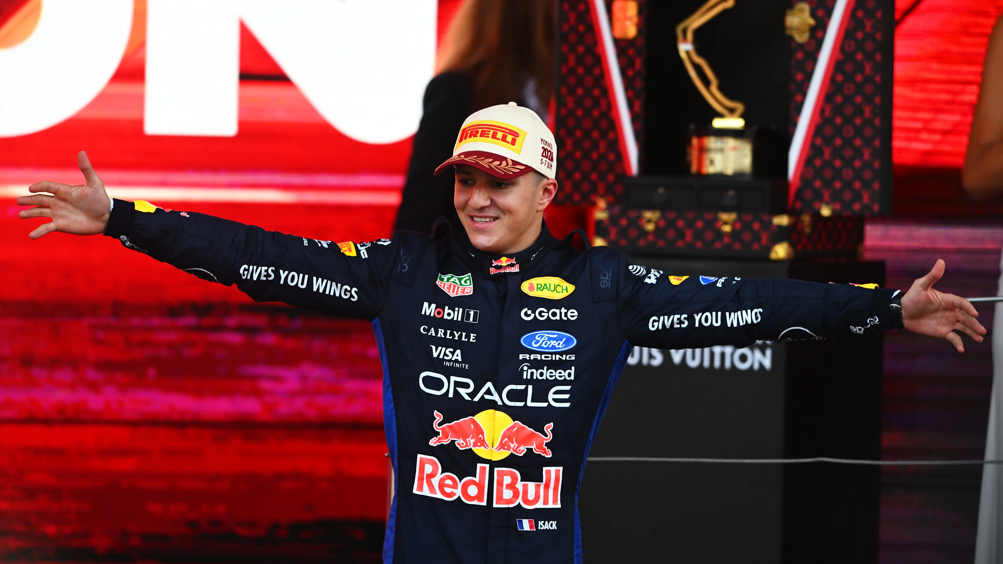 MONTE-CARLO, MONACO - JUNE 07: Third placed Isack Hadjar of France and Oracle Red Bull Racing