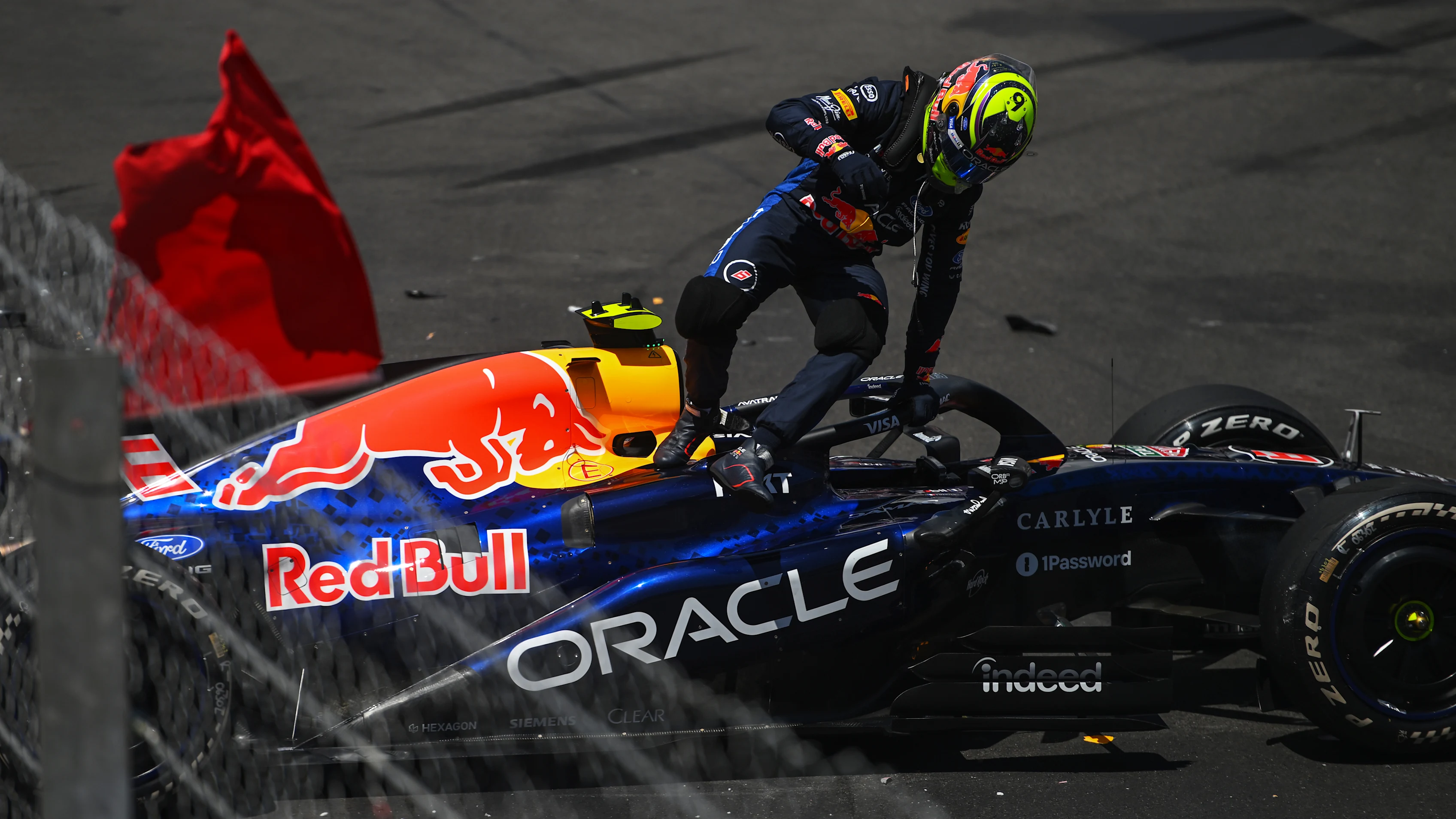 MONTE-CARLO, MONACO - JUNE 05: Isack Hadjar of France and Oracle Red Bull Racing jumps out of his