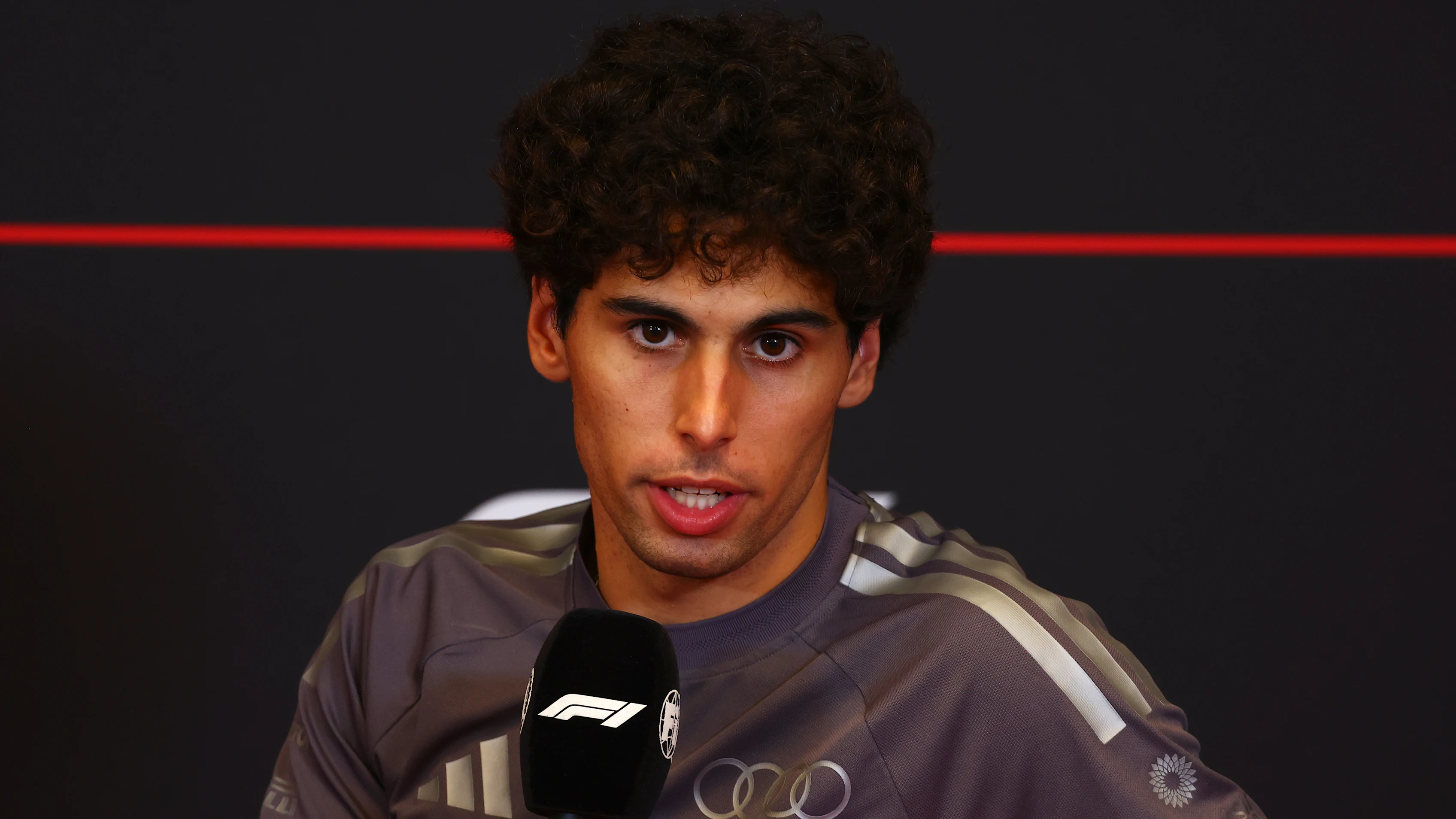 MONTE-CARLO, MONACO - JUNE 04: Gabriel Bortoleto of Brazil and Audi F1 Team speaks in the Drivers