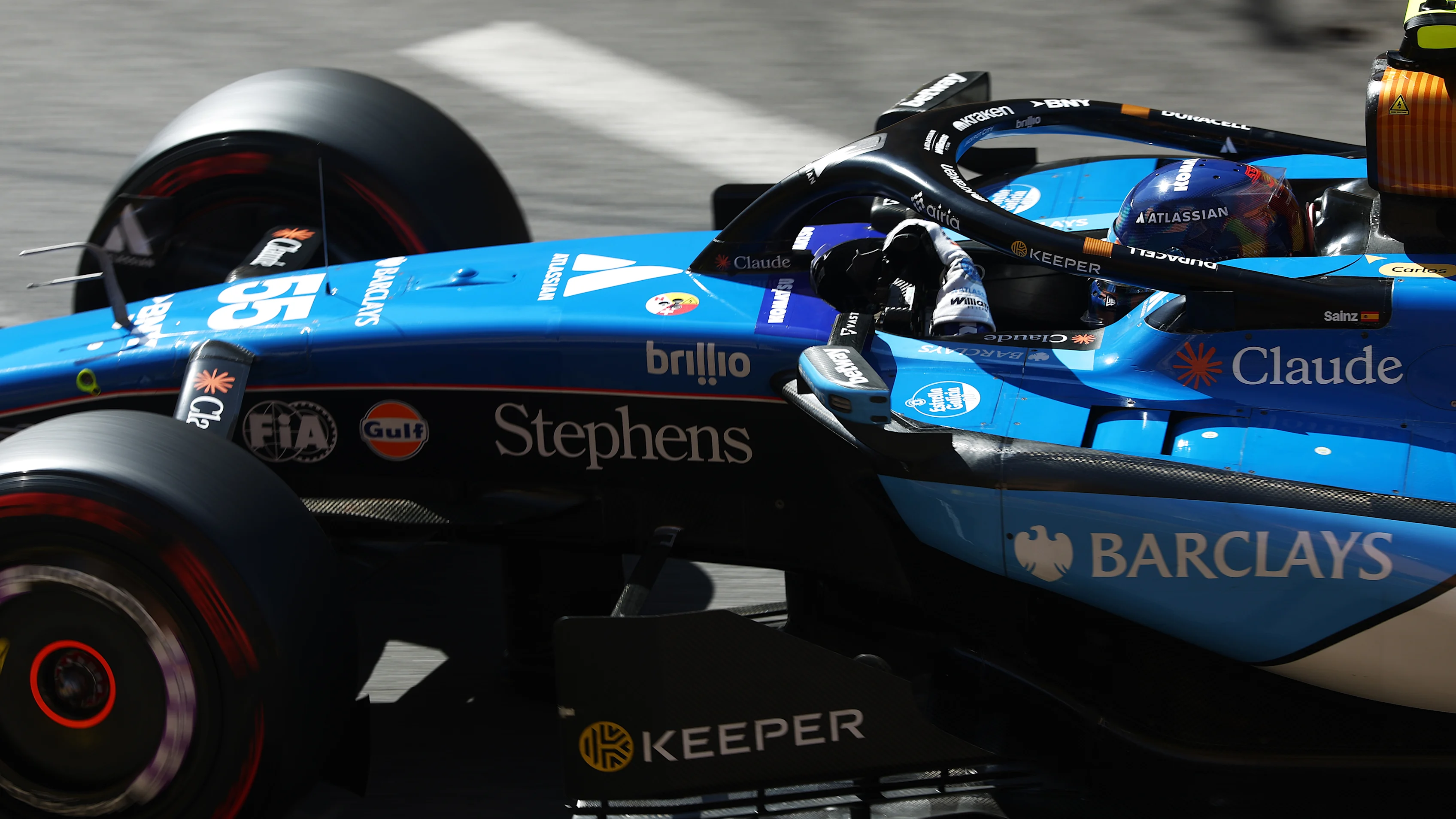 MONTE-CARLO, MONACO - JUNE 06: Carlos Sainz of Spain driving the (55) Williams FW48 Mercedes on