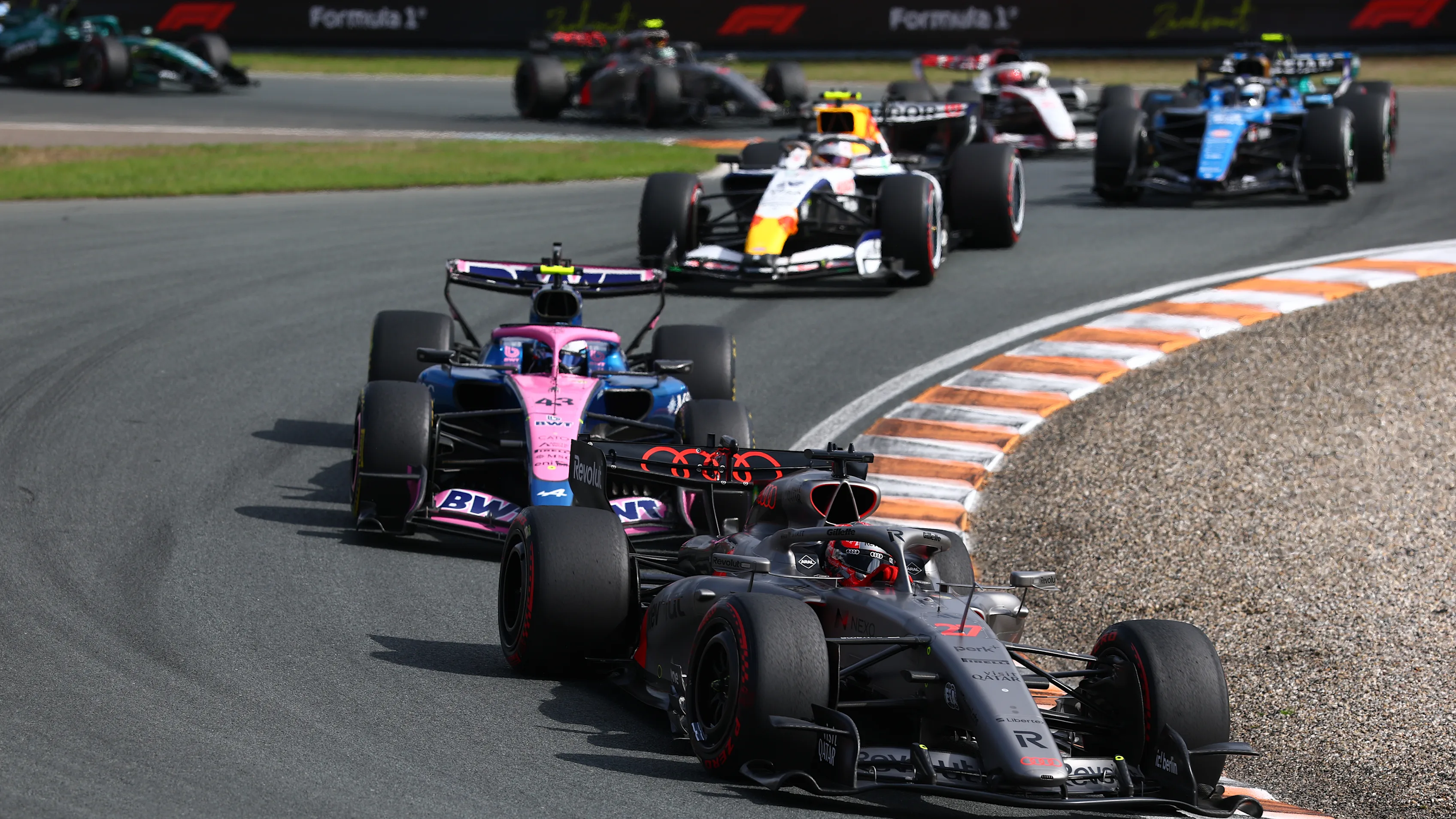 ZANDVOORT, NETHERLANDS - AUGUST 23: Nico Hulkenberg of Germany driving the (27) Audi F1 Team R26