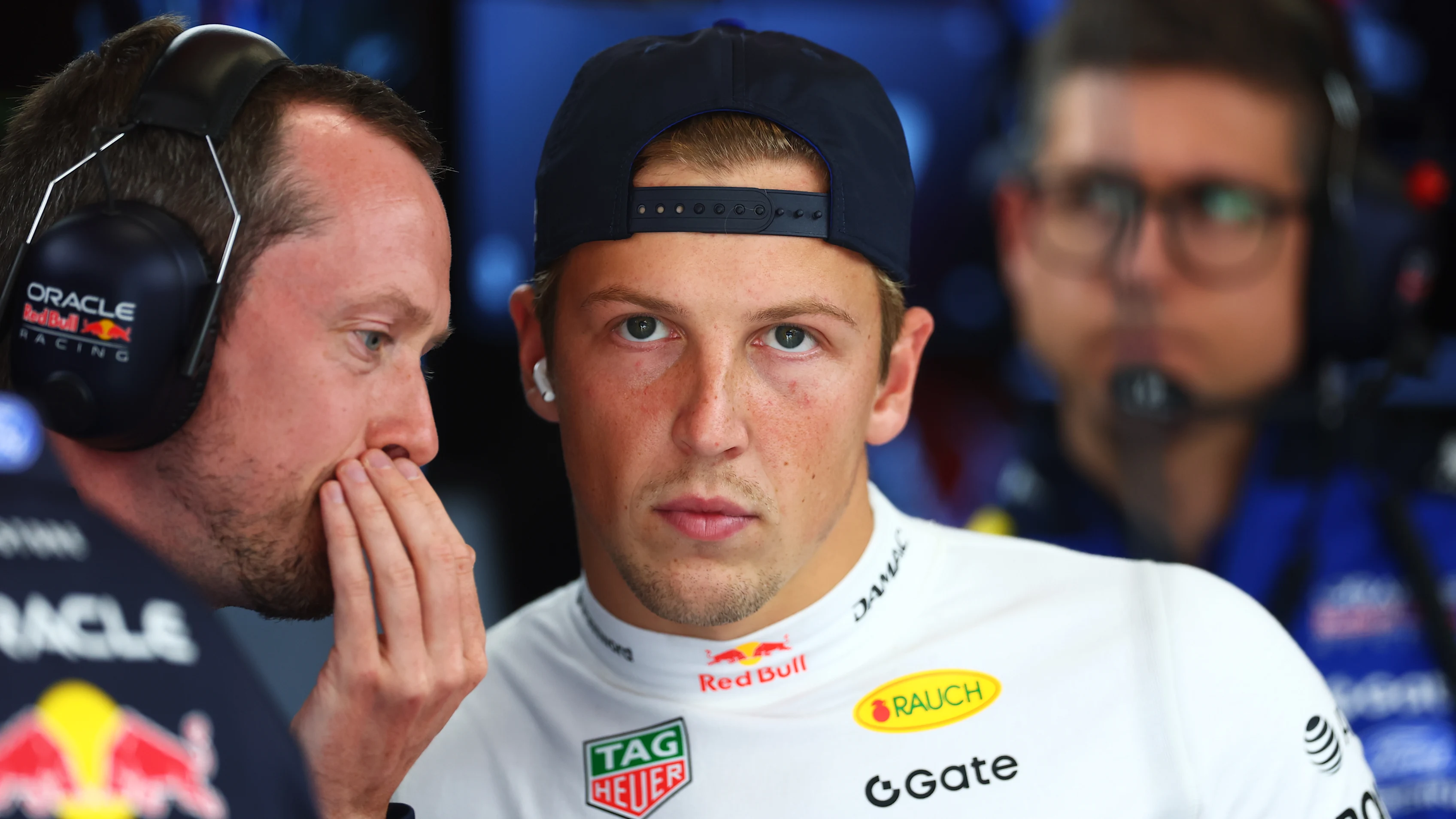 ZANDVOORT, NETHERLANDS - AUGUST 21: Liam Lawson of New Zealand and Oracle Red Bull Racing talks in