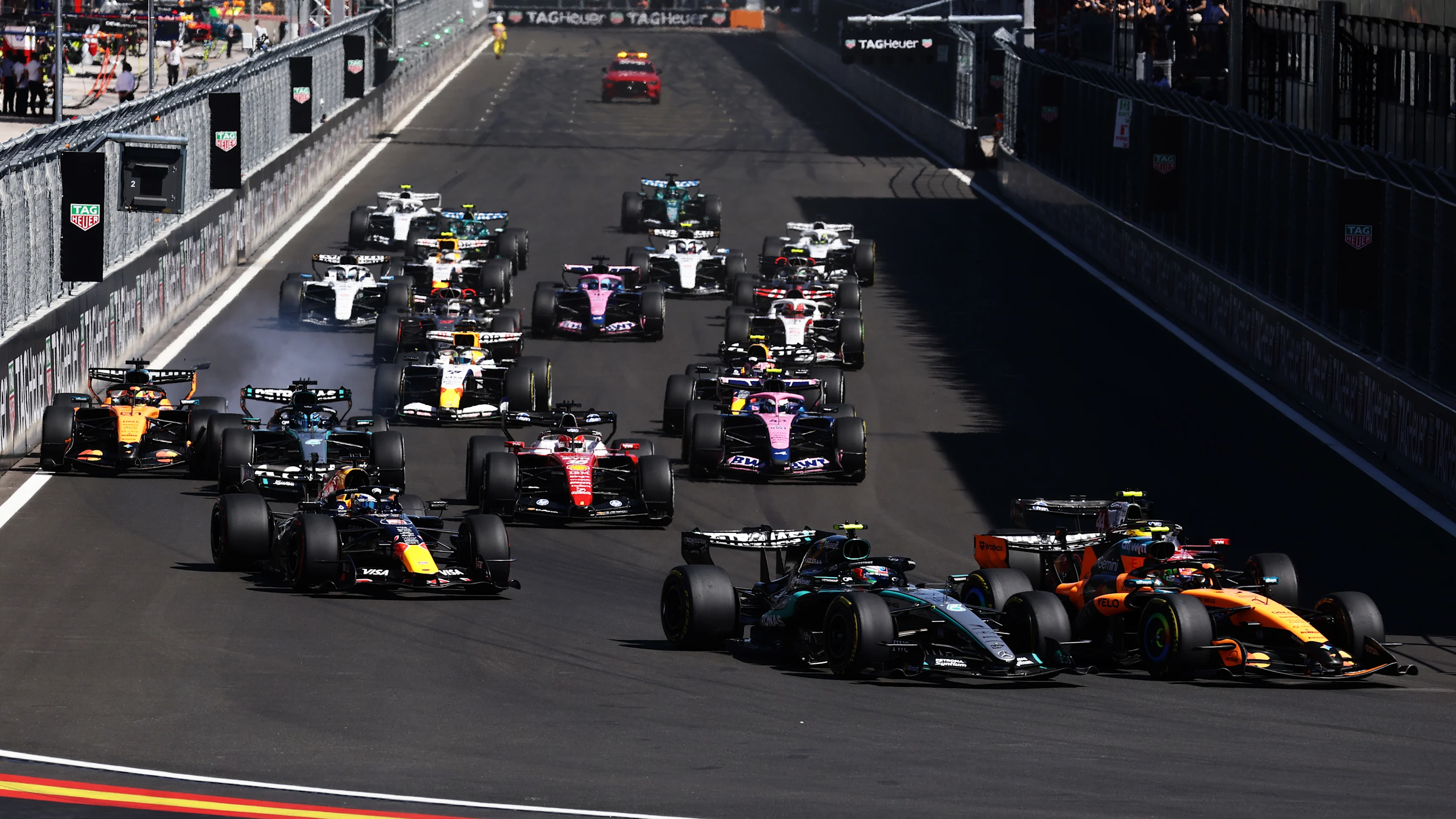 MADRID, SPAIN - SEPTEMBER 13: Lando Norris of Great Britain driving the (1) McLaren MCL40 Mercedes