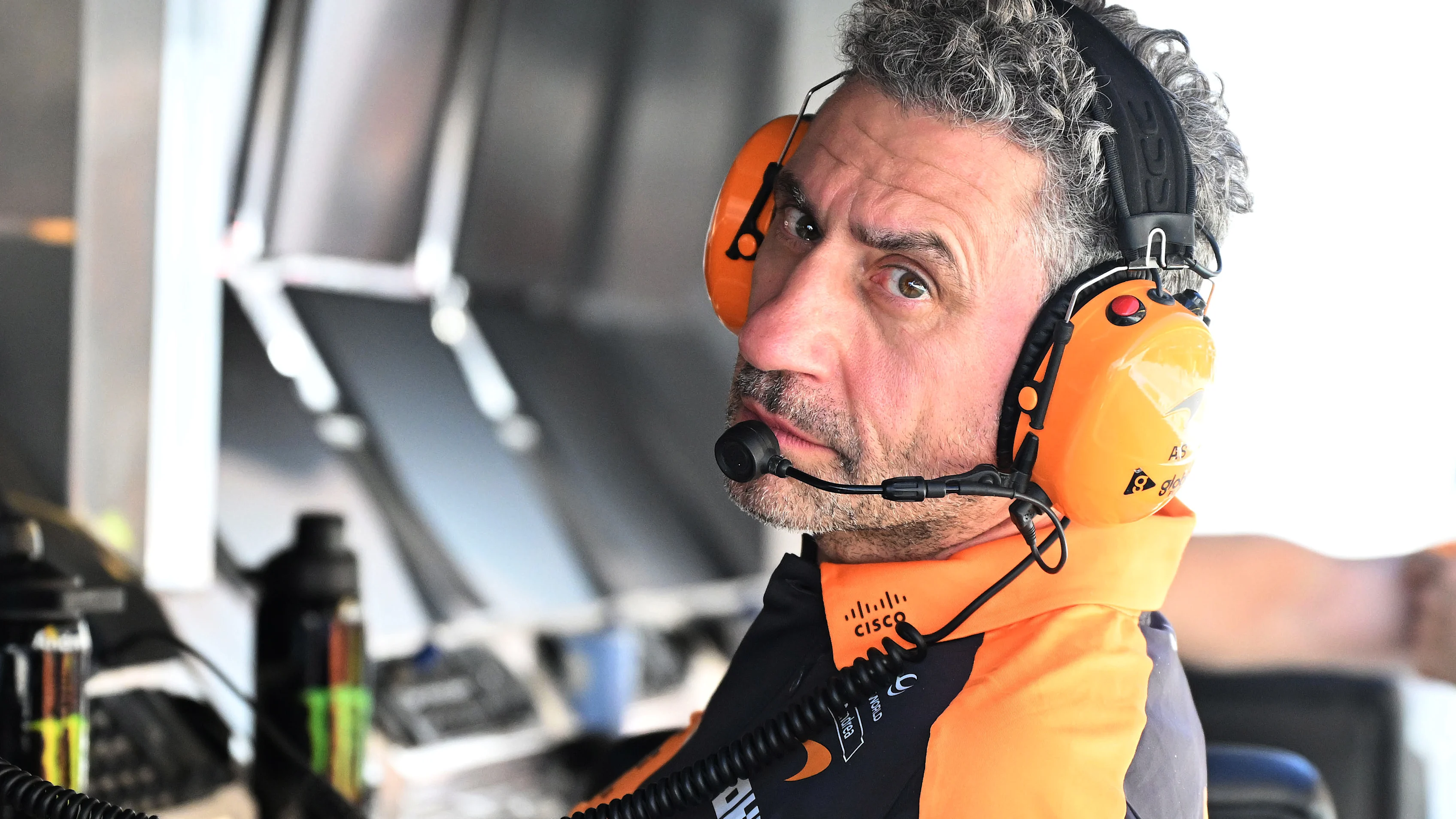 MADRID, SPAIN - SEPTEMBER 11: Andrea Stella, Team Principal of McLaren on the pit wall during
