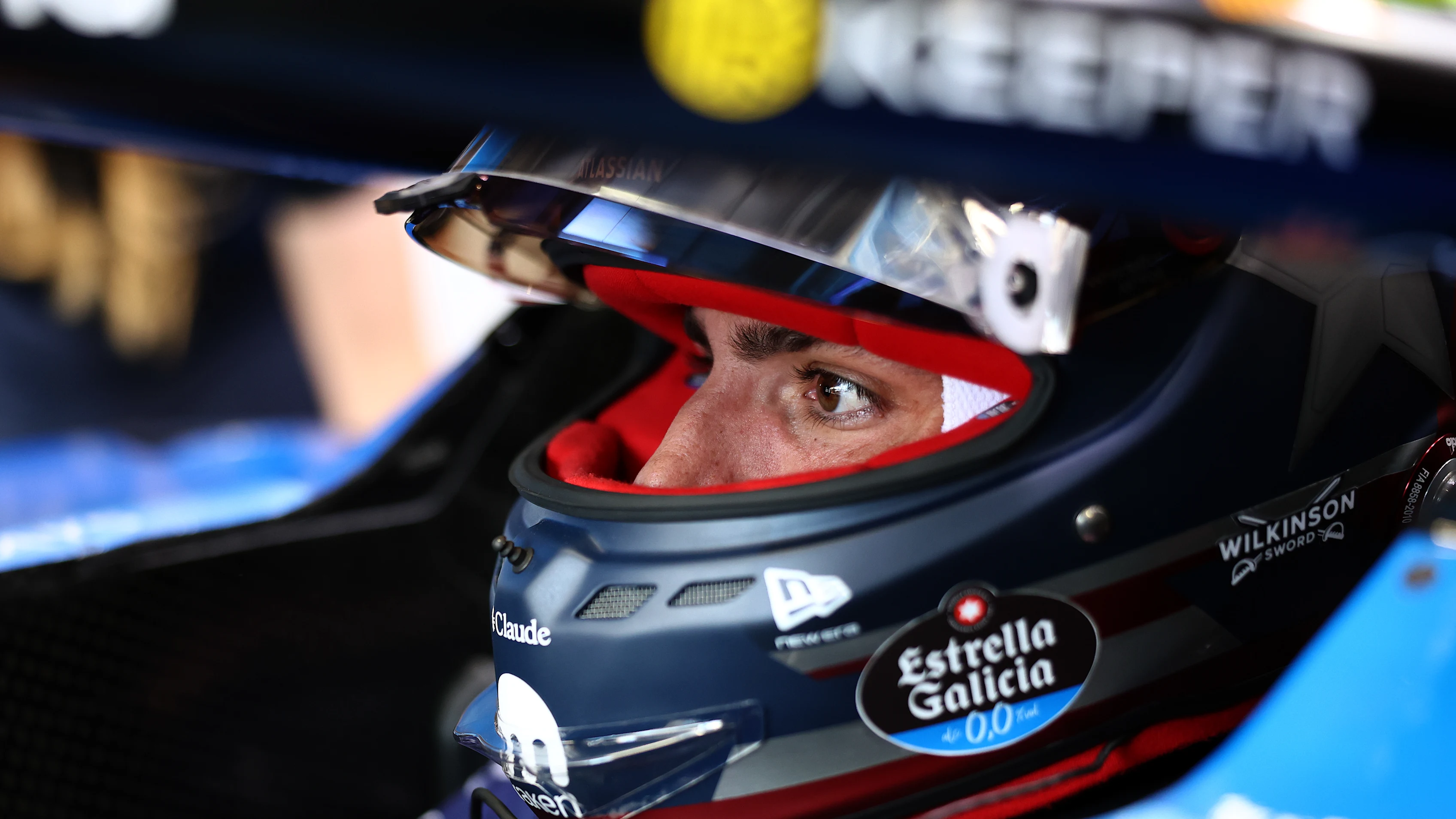 AUSTIN, TEXAS - OCTOBER 23: Carlos Sainz of Spain and Williams prepares to drive in the garage