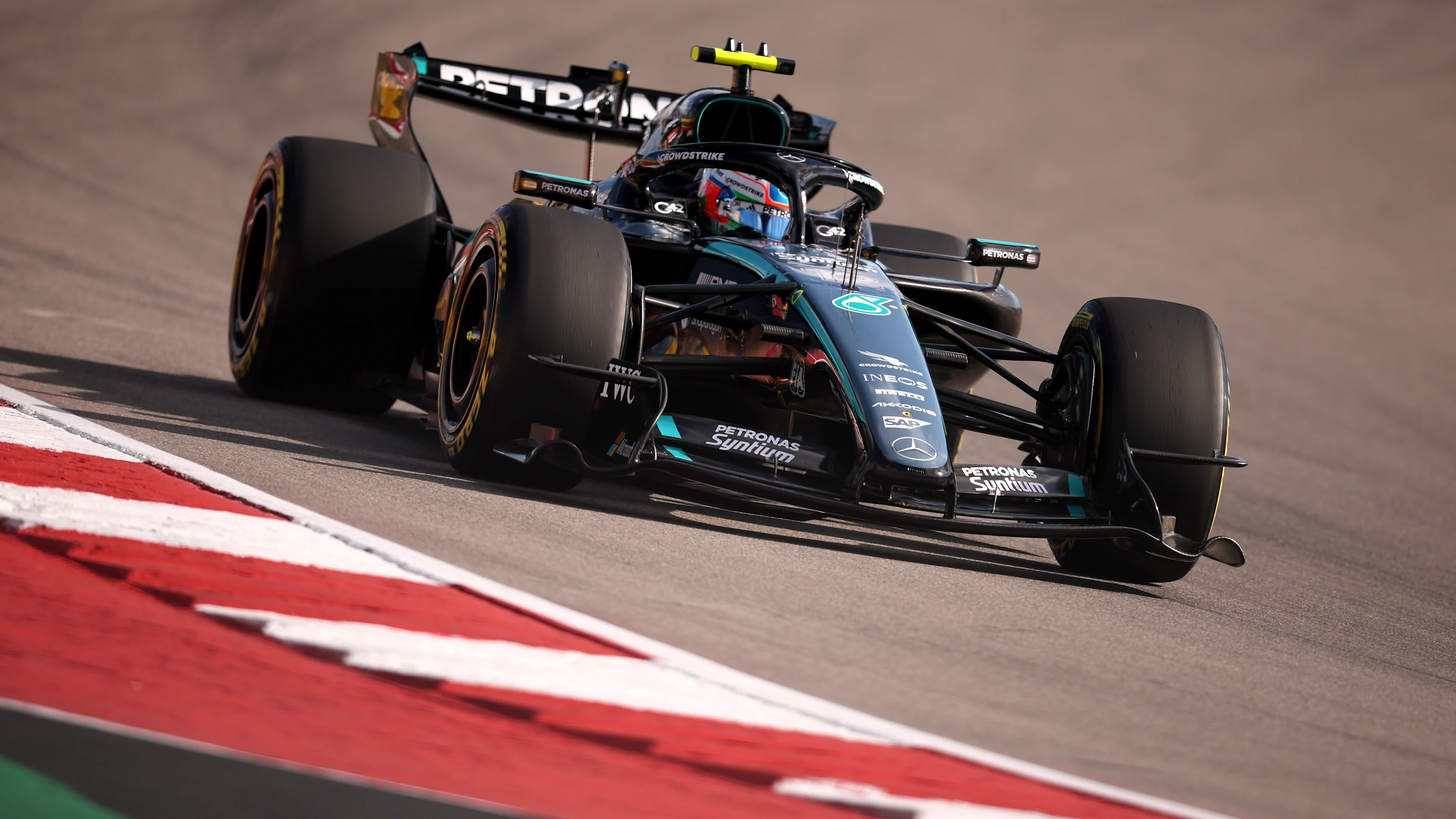 AUSTIN, TEXAS - OCTOBER 24: Andrea Kimi Antonelli of Italy driving the (12) Mercedes AMG Petronas