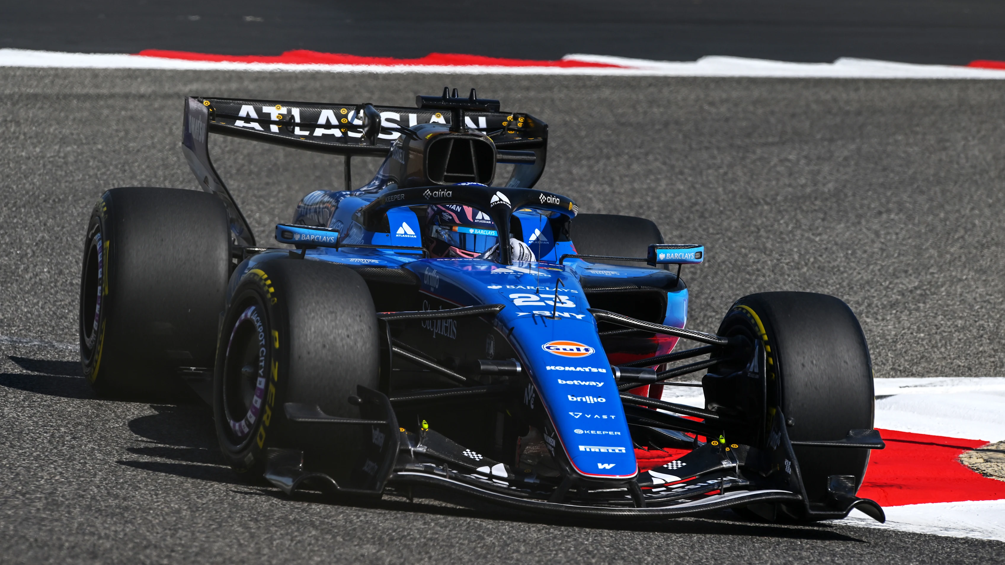 BAHRAIN, BAHRAIN - FEBRUARY 19: Alexander Albon of Thailand driving the (23) Williams FW48 Mercedes