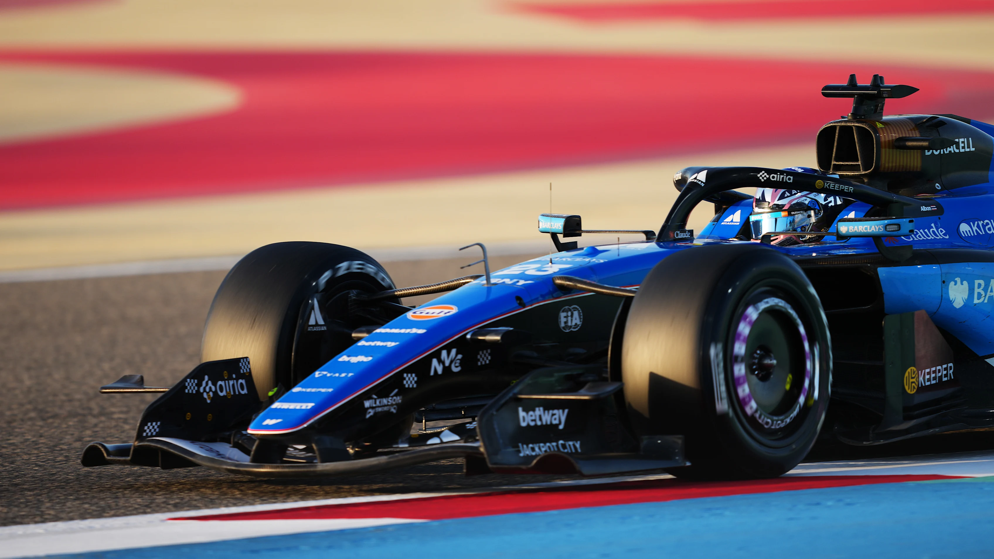 BAHRAIN, BAHRAIN - FEBRUARY 19: Alexander Albon of Thailand driving the (23) Williams FW48 Mercedes