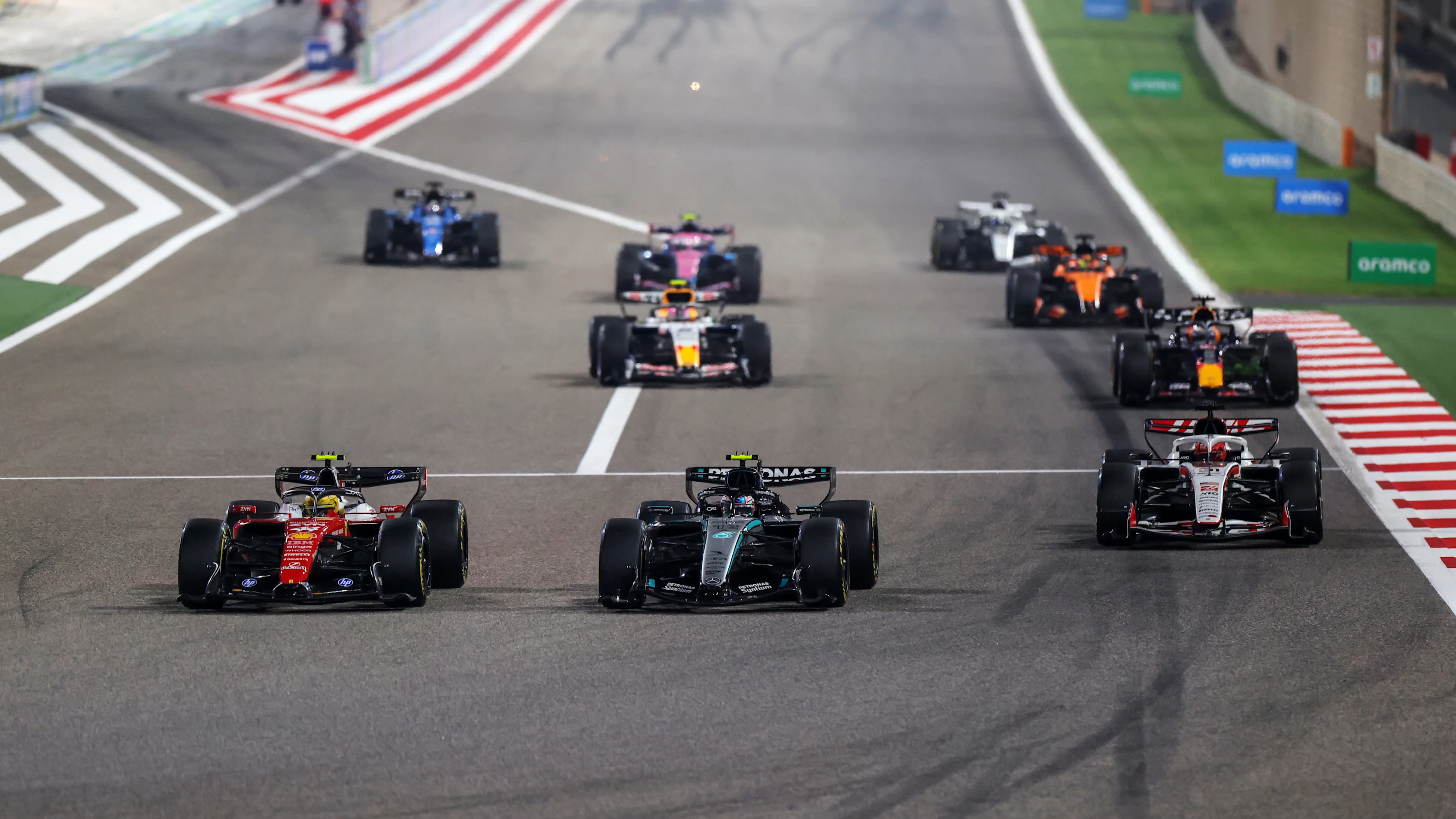 BAHRAIN, BAHRAIN - FEBRUARY 19: Andrea Kimi Antonelli of Italy driving the (12) Mercedes AMG
