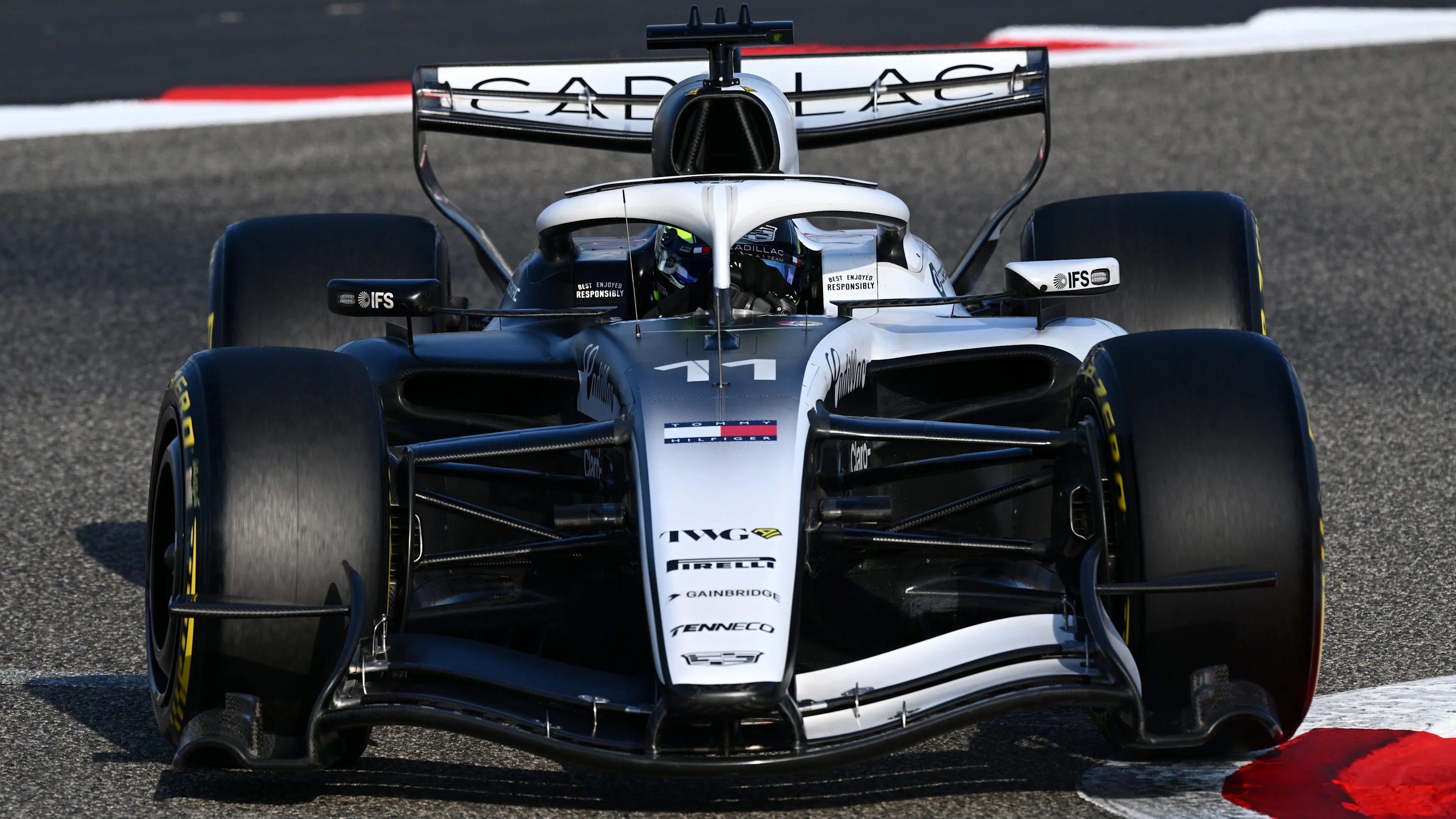BAHRAIN, BAHRAIN - FEBRUARY 13: Sergio Perez of Mexico driving the (11) Cadillac F1 Team Ferrari on
