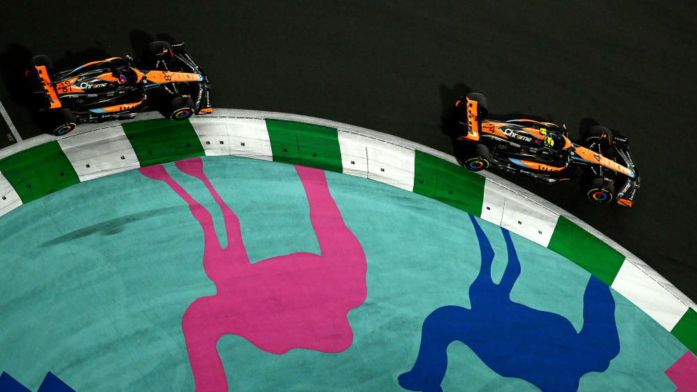 JEDDAH, SAUDI ARABIA - MARCH 19: Lando Norris of Great Britain driving the (4) McLaren MCL60