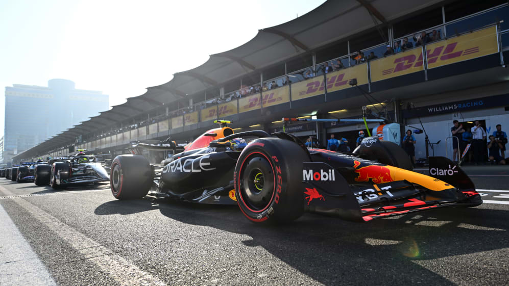 BAKU, AZERBAIJAN - APRIL 28: George Russell of Great Britain driving the (63) Mercedes AMG Petronas