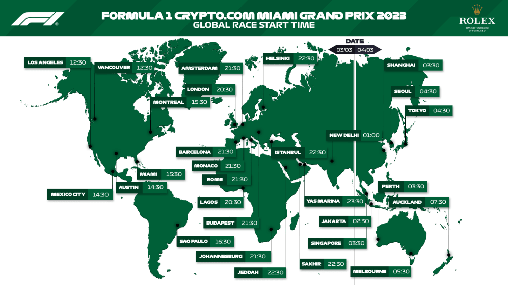 Miami Grand Prix 2023 start time, F1 qualifying, race schedule