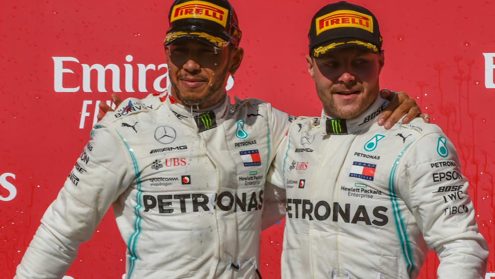 AUSTIN, TX - NOVEMBER 03: Teammates Mercedes AMG Petronas Motorsport driver Lewis Hamilton (44) of