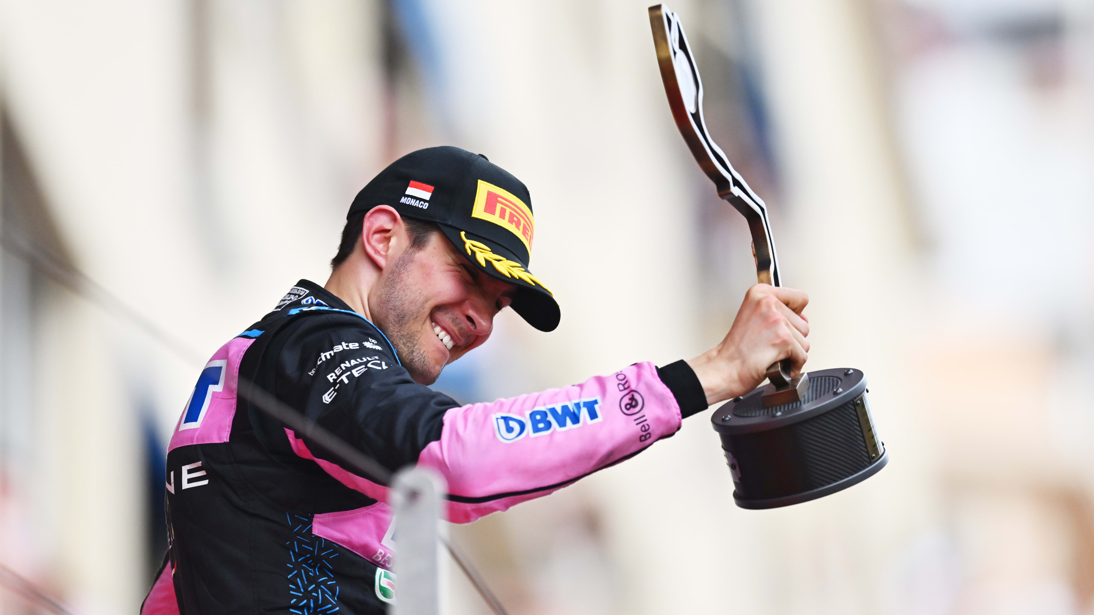 MONTE-CARLO, MONACO - MAY 28: Third placed Esteban Ocon of France and Alpine F1 celebrates on the