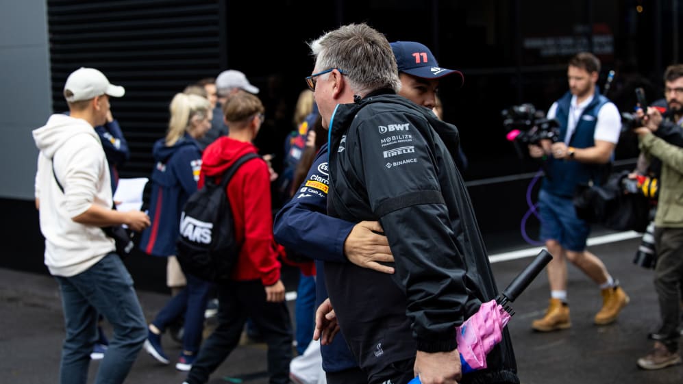 MONTREAL, QC - JUNE 08:  Sergio Perez of Mexico and Force India talks with Otmar Szafnauer, Chief