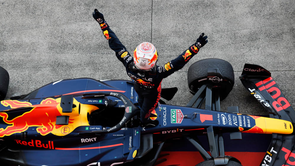 SUZUKA, JAPAN - SEPTEMBER 24: Race winner Max Verstappen of the Netherlands and Oracle Red Bull