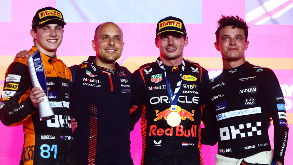 WATCH: Max Verstappen, Lewis Hamilton, and Lando Norris begin podium  celebrations before accepting the trophies