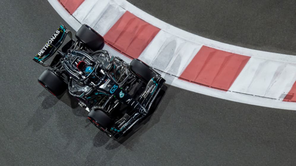 ABU DHABI, UNITED ARAB EMIRATES - NOVEMBER 25: George Russell of Great Britain driving the (63)