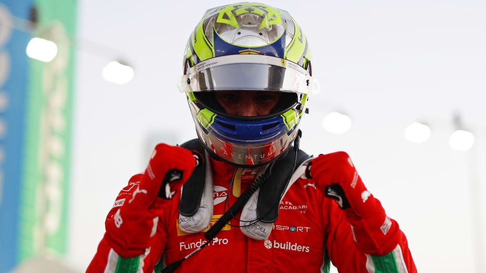 JEDDAH, SAUDI ARABIA - MARCH 07: Pole position qualifier Oliver Bearman of Great Britain and PREMA