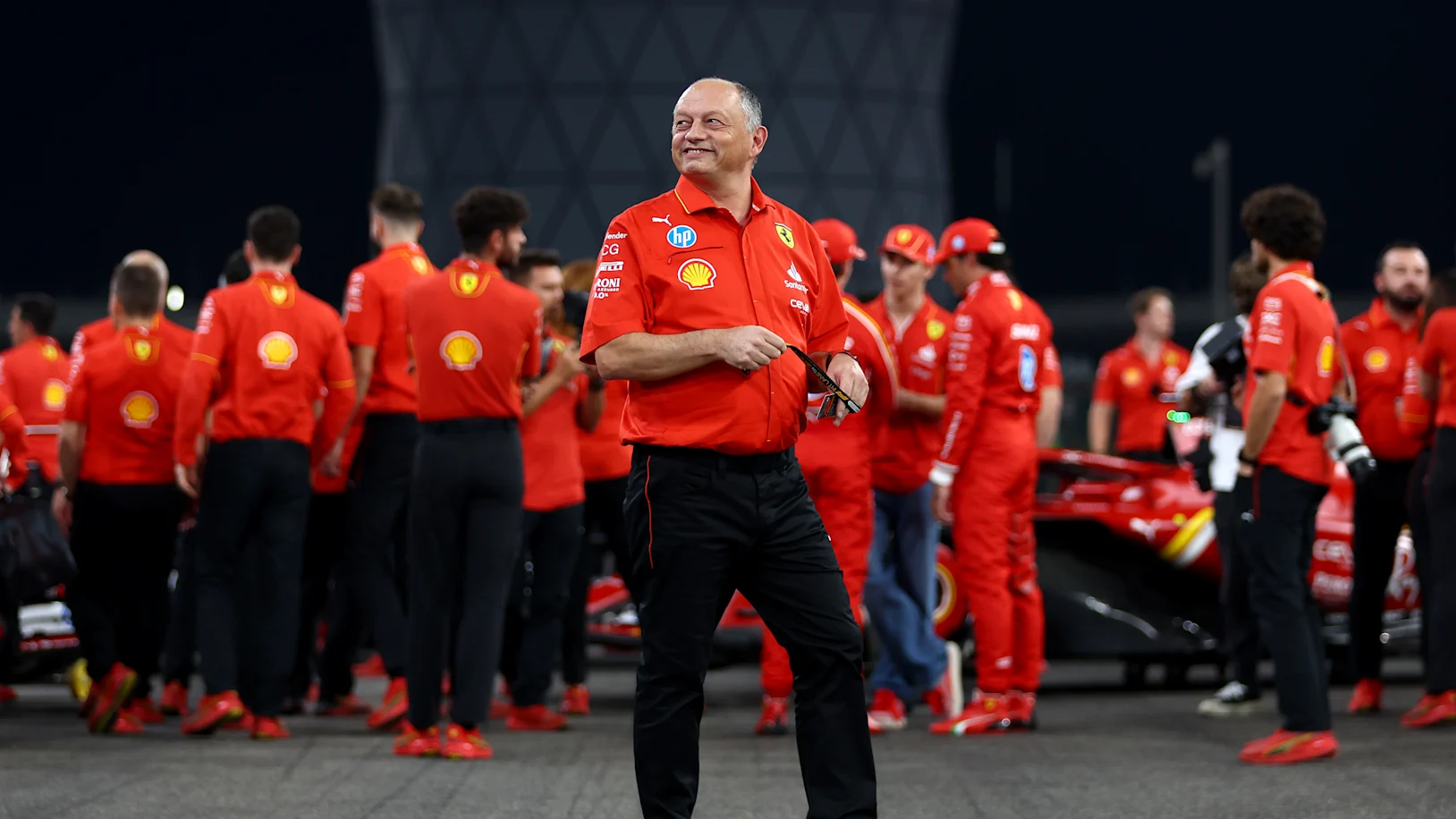 ABU DHABI, UNITED ARAB EMIRATES - DECEMBER 05: Ferrari Team Principal Frederic Vasseur looks on at