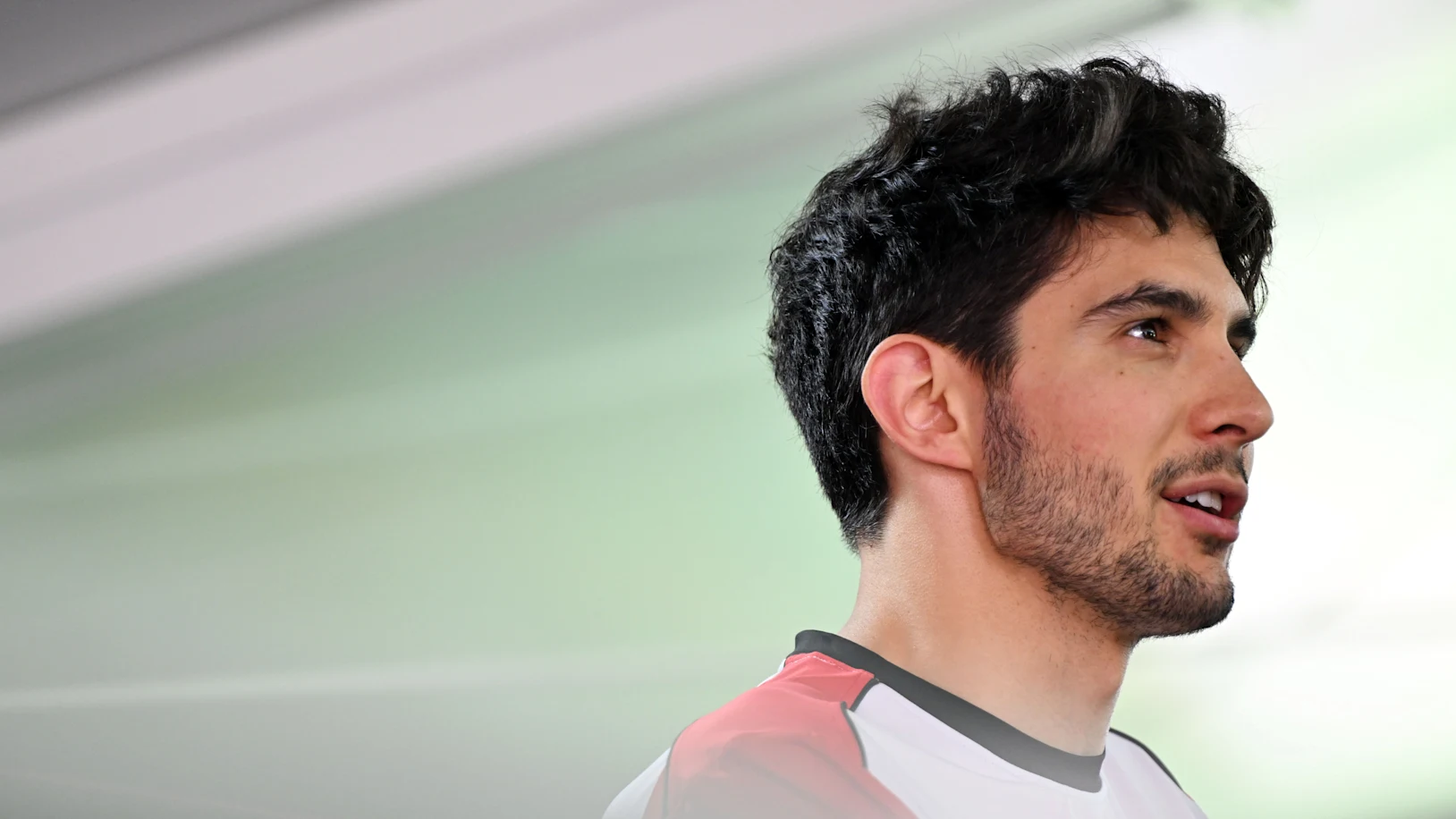 BARCELONA, SPAIN - MAY 29: Esteban Ocon of France and Haas F1 talks to the media during previews