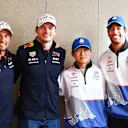 TOKYO, JAPAN - APRIL 03: Sergio Perez of Mexico and Oracle Red Bull Racing, Max Verstappen of the