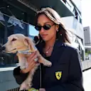 Alexandra Saint Mleux and Leo Leclerc in the Imola paddock
