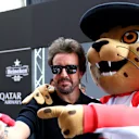 Fernando Alonso gets to know the Monaco Mascot Vrooom