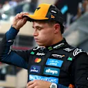 ABU DHABI, UNITED ARAB EMIRATES - DECEMBER 06: Second placed qualifier Lando Norris of Great Britain and McLaren in parc ferme during qualifying ahead of the F1 Grand Prix of Abu Dhabi at Yas Marina Circuit on December 06, 2025 in Abu Dhabi, United Arab Emirates. (Photo by Bryn Lennon - Formula 1/Formula 1 via Getty Images)