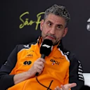 SAO PAULO, BRAZIL - NOVEMBER 07: Andrea Stella, Team Principal of McLaren in the Team Principals Press Conference during practice ahead of the F1 Grand Prix of Brazil at Autodromo Jose Carlos Pace on November 07, 2025 in Sao Paulo, Brazil. (Photo by Lars Baron/Getty Images)