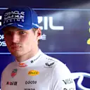 SAO PAULO, BRAZIL - NOVEMBER 08: Max Verstappen of the Netherlands and Oracle Red Bull Racing looks on in the garage prior to qualifying ahead of the F1 Grand Prix of Brazil at Autodromo Jose Carlos Pace on November 08, 2025 in Sao Paulo, Brazil. (Photo by Mark Thompson/Getty Images)