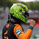 SAO PAULO, BRAZIL - NOVEMBER 08: Pole position qualifier Lando Norris of Great Britain and McLaren celebrates in parc ferme during qualifying ahead of the F1 Grand Prix of Brazil at Autodromo Jose Carlos Pace on November 08, 2025 in Sao Paulo, Brazil. (Photo by Anni Graf - Formula 1/Formula 1 via Getty Images)