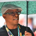 Former footballer Ian Wright braved the weather