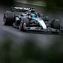 BUDAPEST, HUNGARY - AUGUST 02: George Russell of Great Britain driving the (63) Mercedes AMG Petronas F1 Team W16 on track during qualifying ahead of the F1 Grand Prix of Hungary at Hungaroring on August 02, 2025 in Budapest, Hungary. (Photo by Clive Rose/Getty Images)