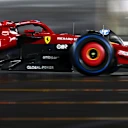 LAS VEGAS, NEVADA - NOVEMBER 21: Charles Leclerc of Monaco driving the (16) Scuderia Ferrari SF-25 on track during qualifying ahead of the F1 Grand Prix of Las Vegas at Las Vegas Strip Circuit on November 21, 2025 in Las Vegas, Nevada. (Photo by Clive Mason/Getty Images)