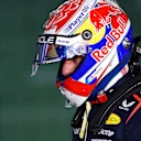 LUSAIL CITY, QATAR - NOVEMBER 28: Max Verstappen of the Netherlands and Oracle Red Bull Racing walks in parc ferme during Sprint Qualifying ahead of the F1 Grand Prix of Qatar at Lusail International Circuit on November 28, 2025 in Lusail City, Qatar. (Photo by Mark Thompson/Getty Images)