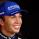 LUSAIL CITY, QATAR - NOVEMBER 29: Tenth placed Alexander Albon of Thailand and Williams is interviewed during the Sprint ahead of the F1 Grand Prix of Qatar at Lusail International Circuit on November 29, 2025 in Lusail City, Qatar. (Photo by Peter Fox/Getty Images)