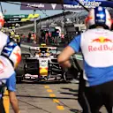 MELBOURNE, AUSTRALIA - MARCH 06: Liam Lawson of New Zealand driving the (30) Visa Cash App Racing Bulls VCARB 03 RB Ford makes a pitstop during practice ahead of the F1 Grand Prix of Australia at Albert Park Grand Prix Circuit on March 06, 2026 in Melbourne, Australia. (Photo by Anni Graf - Formula 1/Formula 1 via Getty Images)